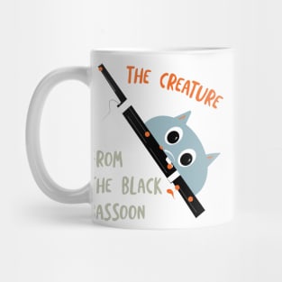 Funny Bassoon Pun Creature From the Black Bassoon Mug